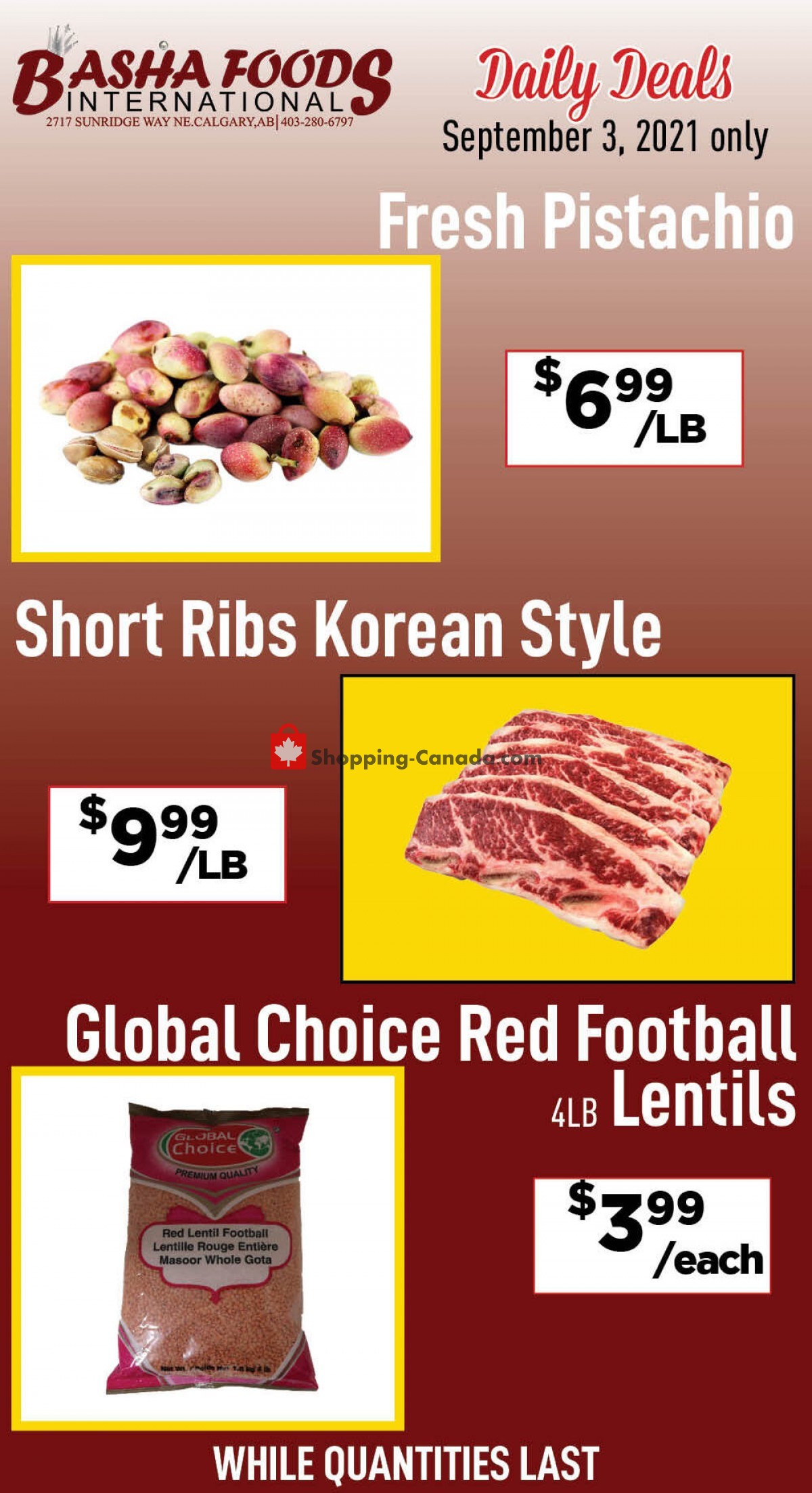 Basha Foods International flyer from Friday September 3, 2021 to Friday September 3, 2021 - page 1
