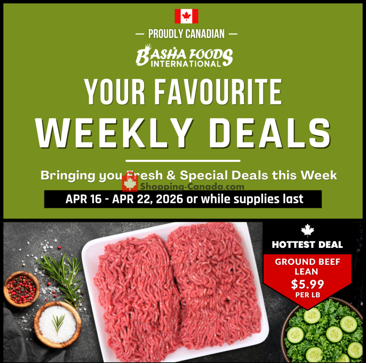 Basha Foods International flyer from Thursday April 16, 2026 to Wednesday April 22, 2026 - page 1