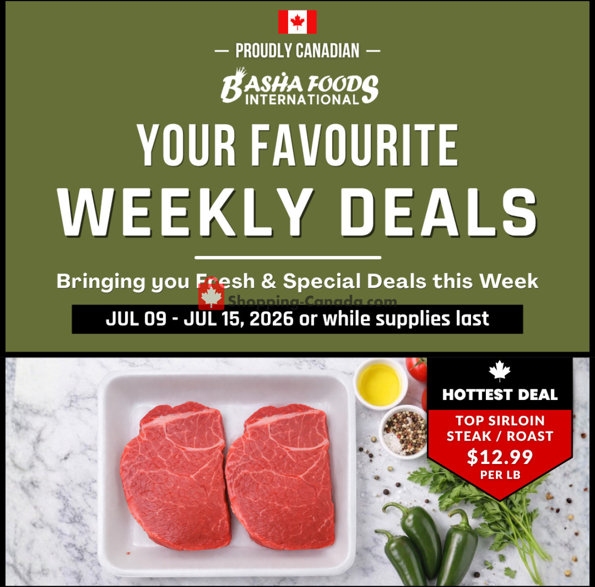 First page of Basha Foods International flyer - preview - from Thursday July 9, 2026 to Wednesday July 15, 2026