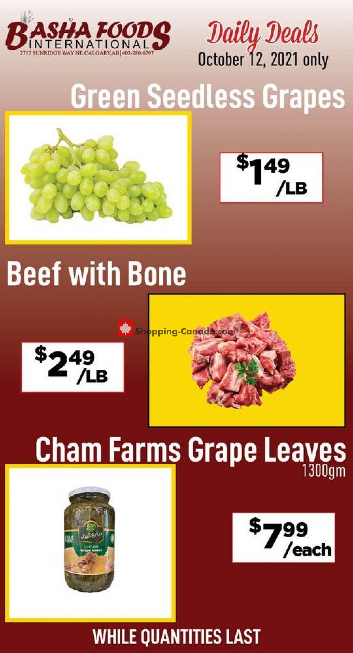 Basha Foods International flyer from Tuesday October 12, 2021 to Tuesday October 12, 2021 - page 1