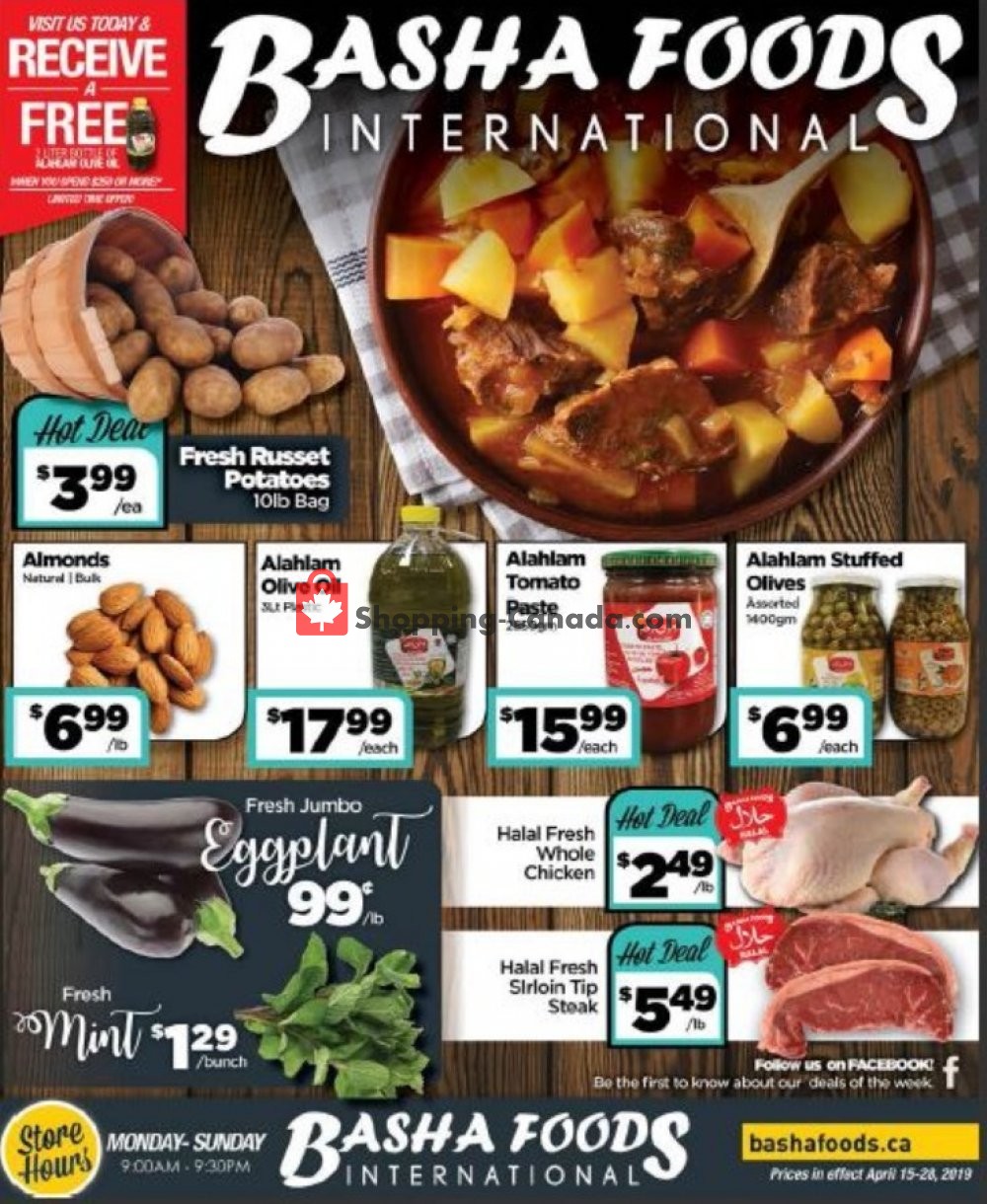 Basha Foods International flyer from Monday April 15, 2019 to Tuesday April 30, 2019 - page 1