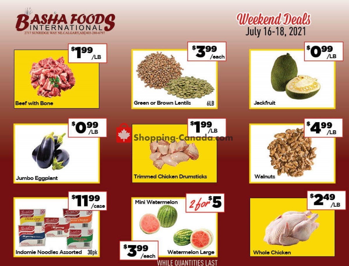Basha Foods International flyer from Friday July 16, 2021 to Sunday July 18, 2021 - page 1