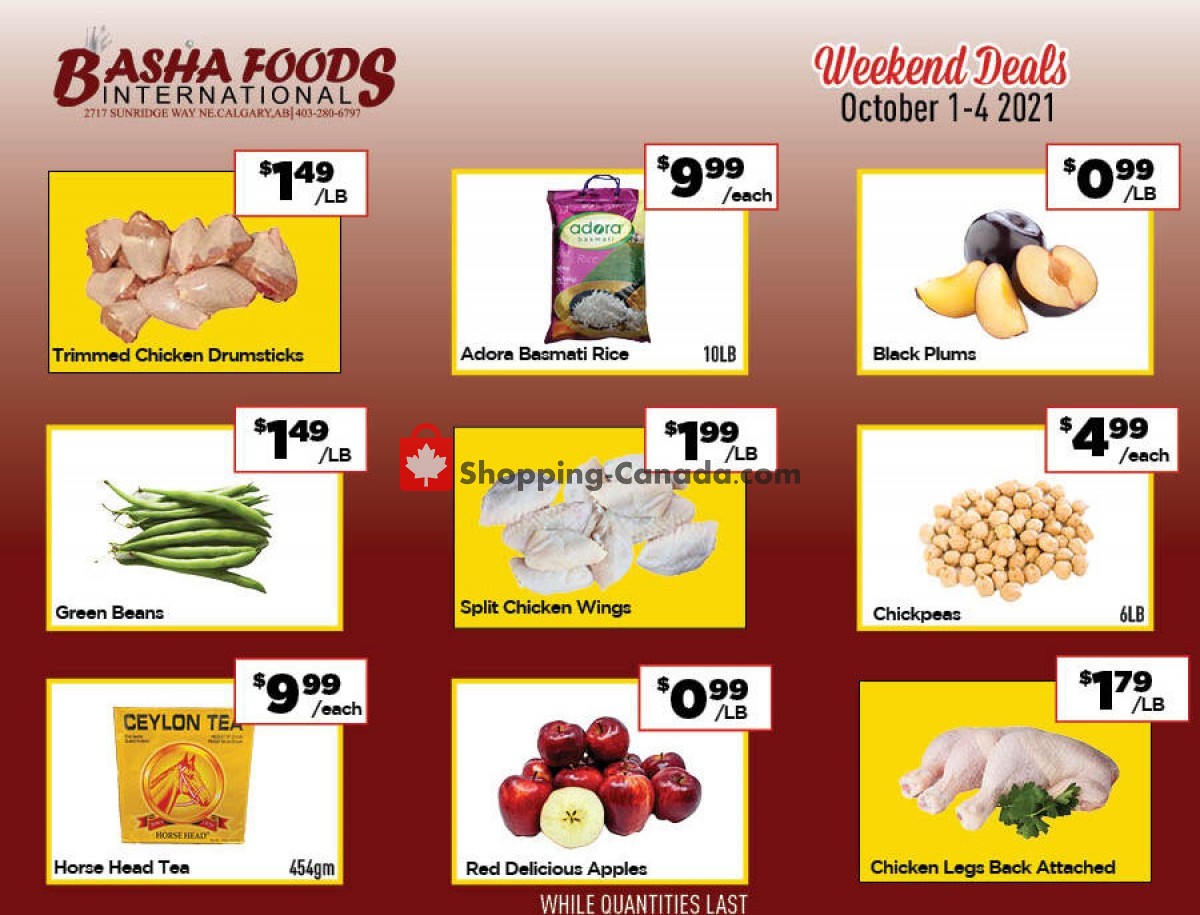 Basha Foods International flyer from Friday October 1, 2021 to Monday October 4, 2021 - page 1