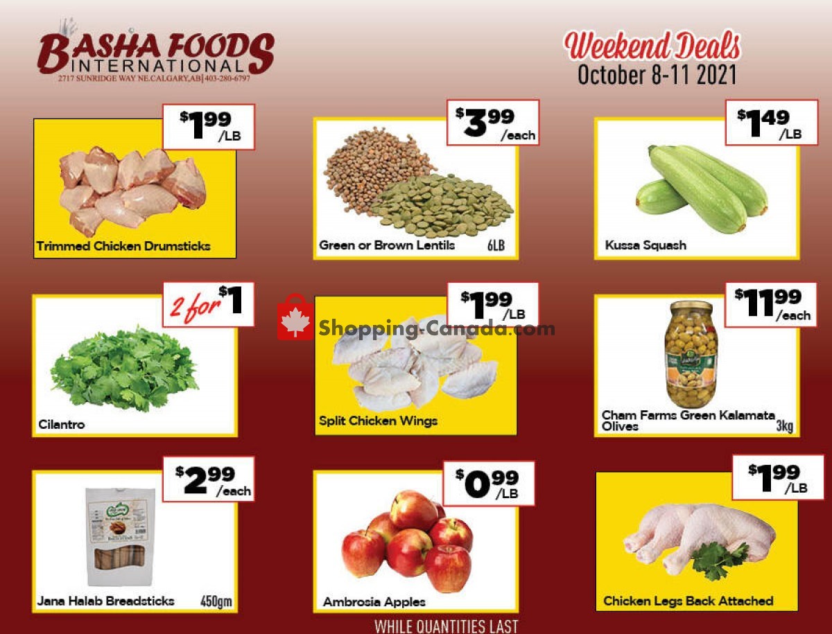 Basha Foods International flyer from Friday October 8, 2021 to Monday October 11, 2021 - page 1