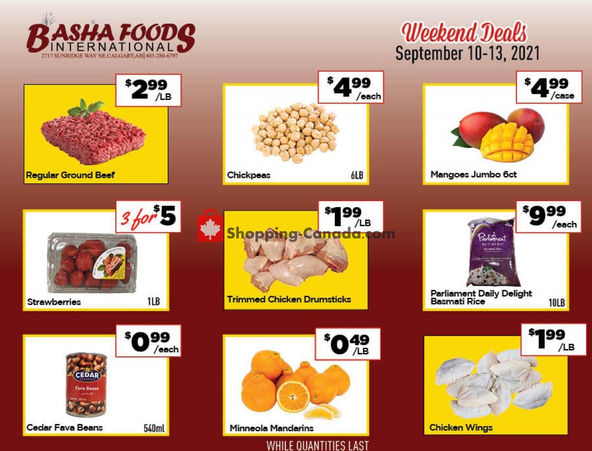 Basha Foods International flyer from Friday September 10, 2021 to Monday September 13, 2021 - page 1