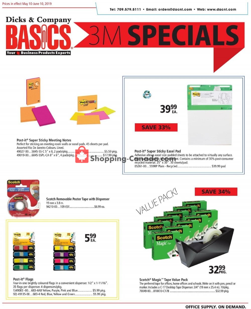 Basics Office Products flyer from Friday May 10, 2019 to Monday June 10, 2019 - page 1
