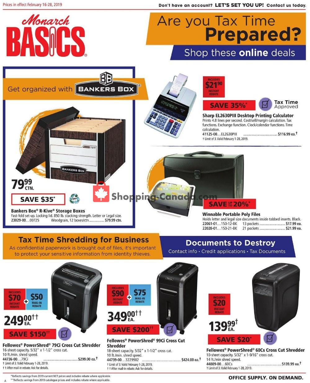 Basics Office Products flyer from Saturday February 16, 2019 to Thursday February 28, 2019 - page 1