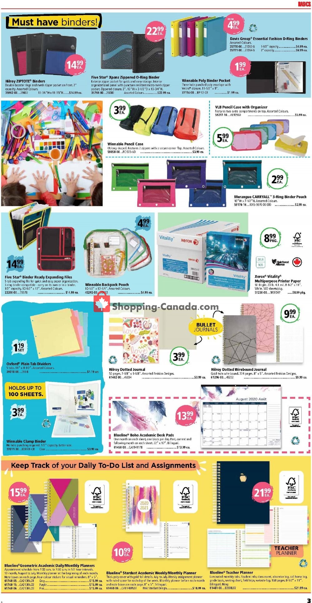 Basics Office Products flyer from Saturday August 1, 2020 to Saturday September 12, 2020 - page 3