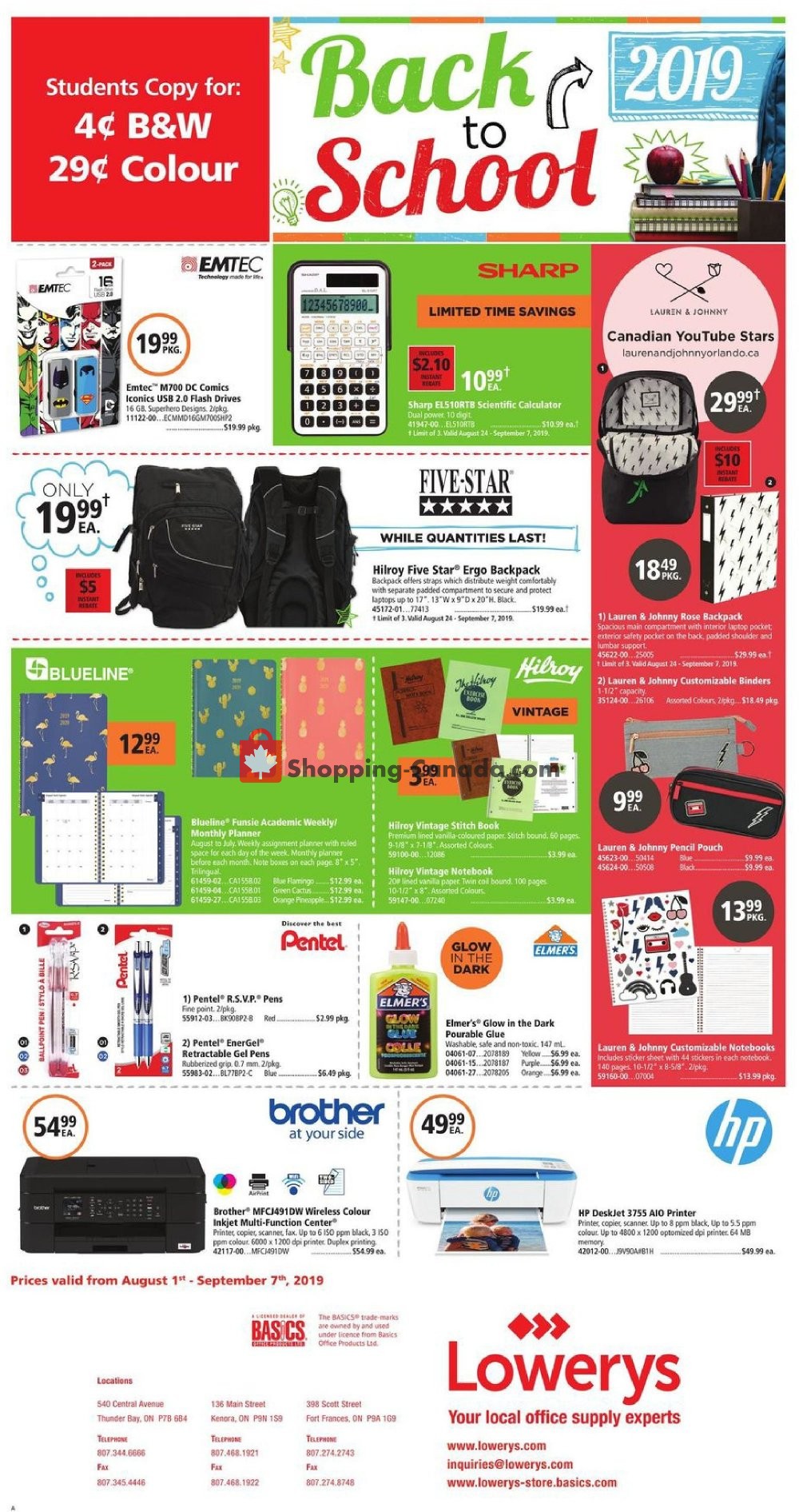 Basics Office Products flyer from Thursday August 1, 2019 to Saturday September 7, 2019 - page 1