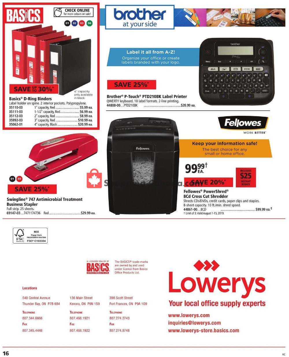 Basics Office Products flyer from Thursday August 1, 2019 to Thursday August 15, 2019 - page 16
