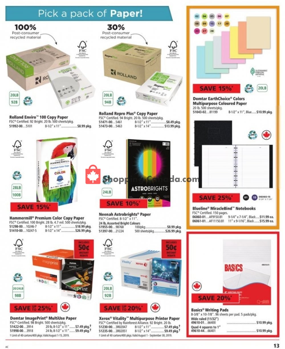 Basics Office Products flyer from Thursday August 1, 2019 to Thursday August 15, 2019 - page 13