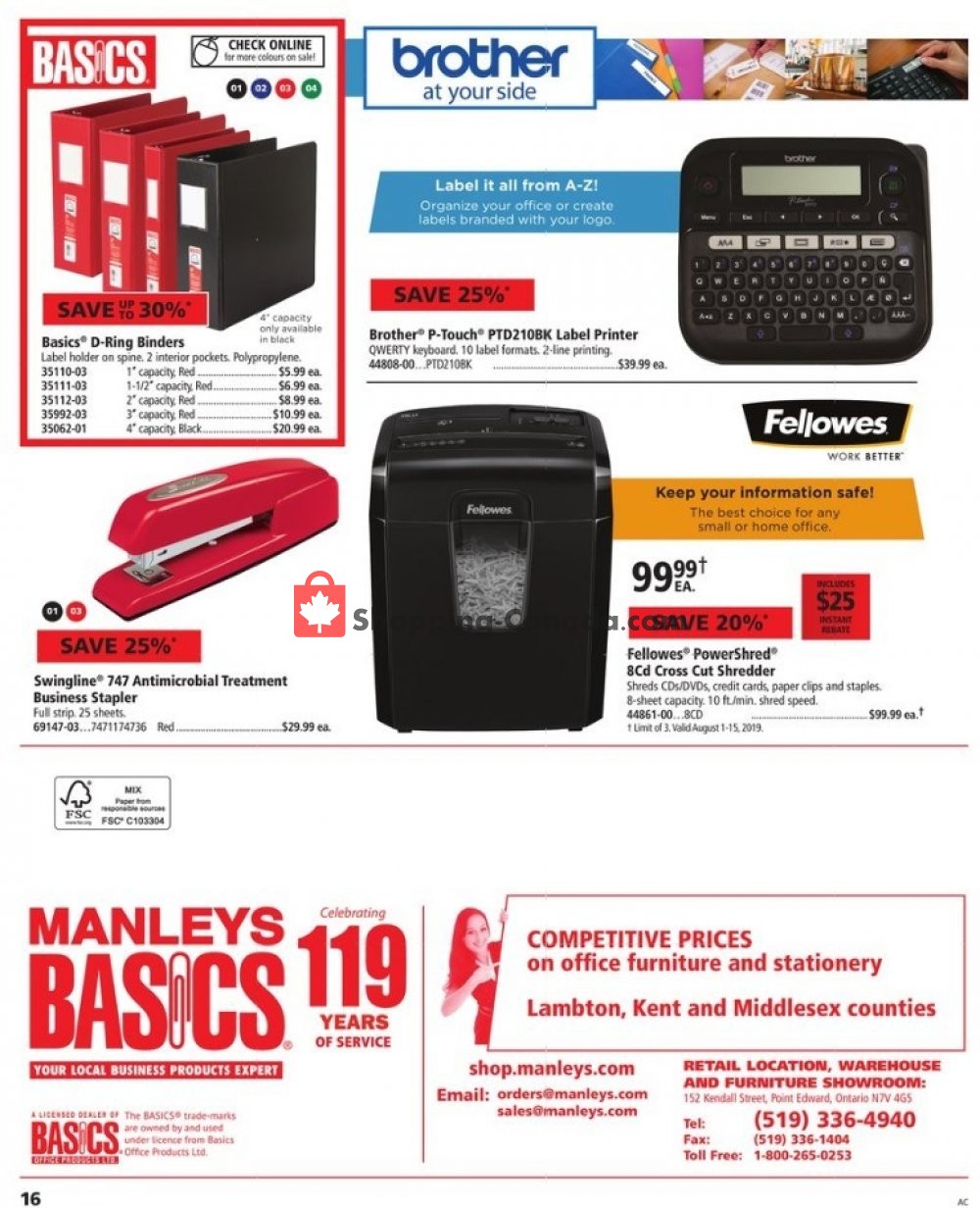 Basics Office Products flyer from Thursday August 1, 2019 to Thursday August 15, 2019 - page 16