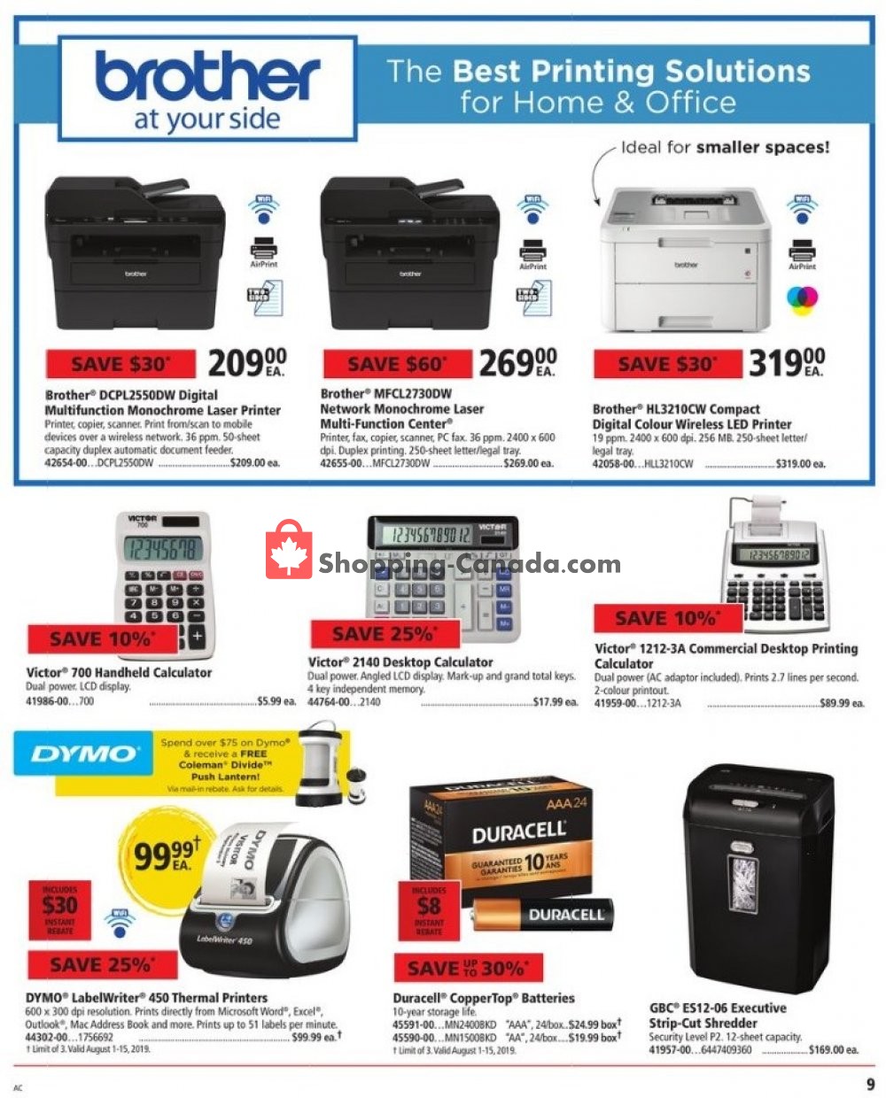 Basics Office Products flyer from Thursday August 1, 2019 to Thursday August 15, 2019 - page 9