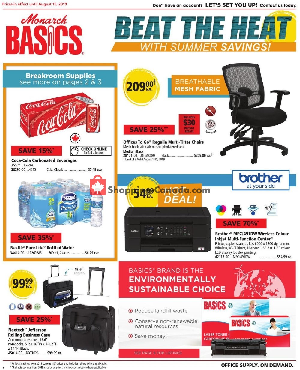 Basics Office Products flyer from Thursday August 1, 2019 to Thursday August 15, 2019 - page 1