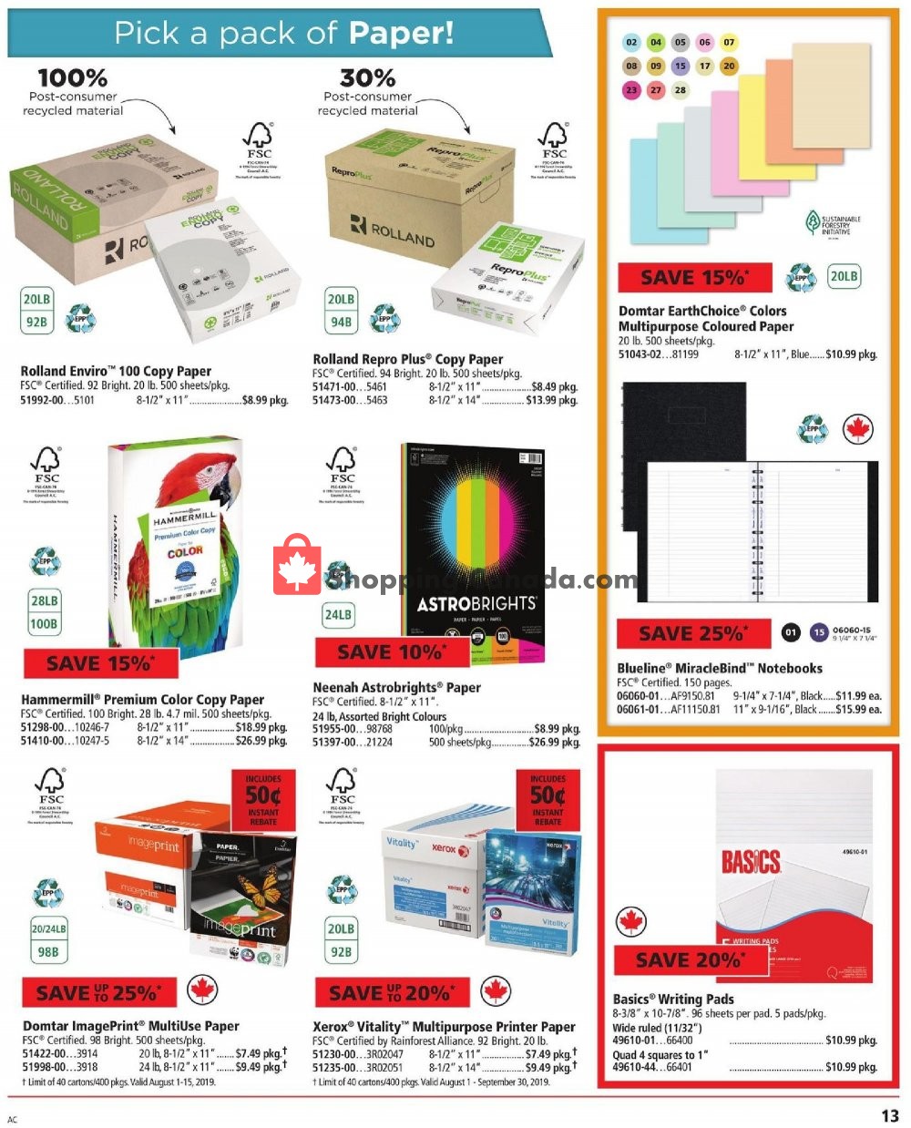 Basics Office Products flyer from Thursday August 1, 2019 to Thursday August 15, 2019 - page 13