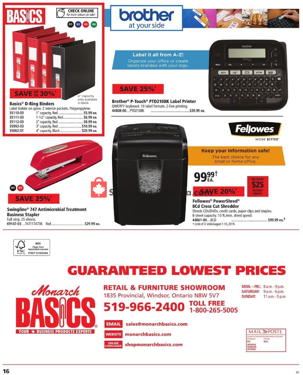 Basics Office Products flyer from Thursday August 1, 2019 to Thursday August 15, 2019 - page 16