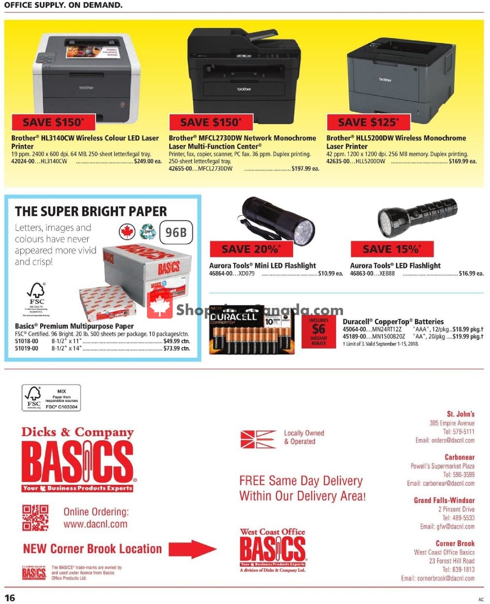 Basics Office Products flyer from Saturday September 1, 2018 to Saturday September 15, 2018 - page 16