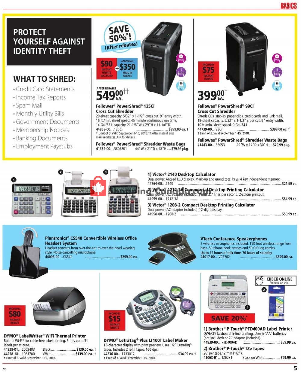 Basics Office Products flyer from Saturday September 1, 2018 to Saturday September 15, 2018 - page 5