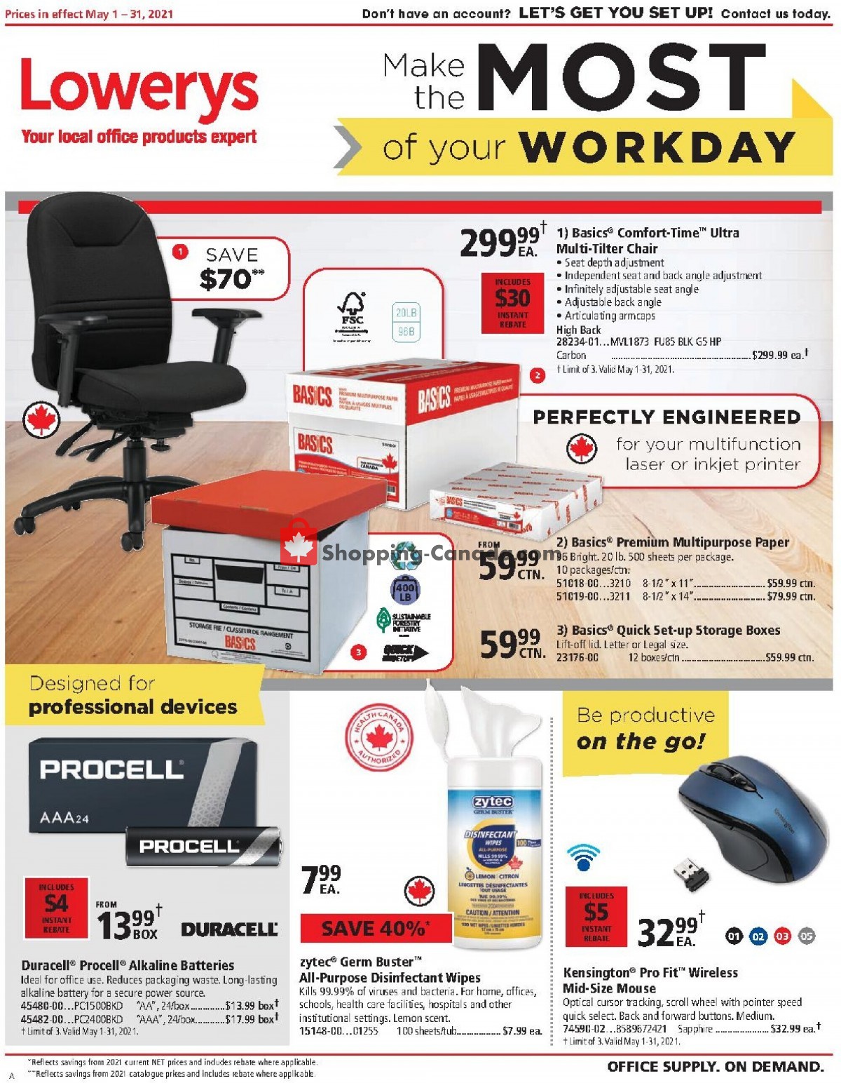 Basics Office Products flyer from Saturday May 1, 2021 to Monday May 31, 2021 - page 1