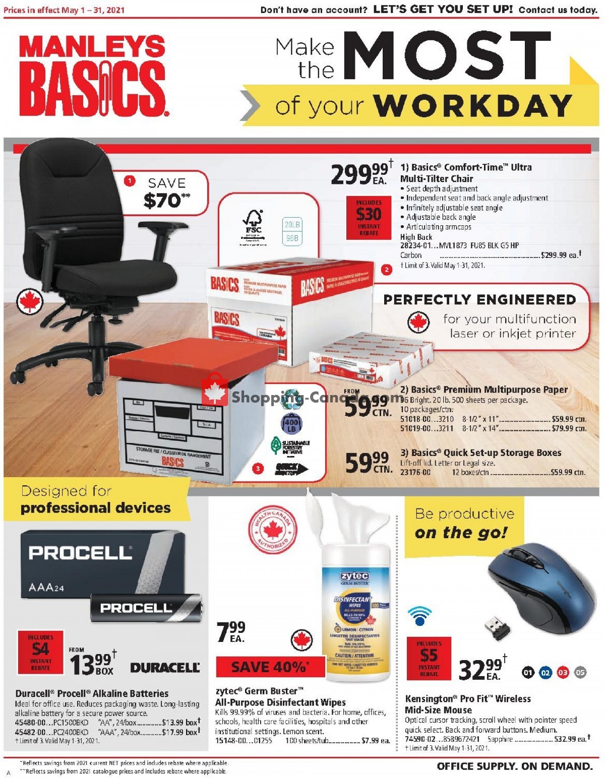 Basics Office Products flyer from Saturday May 1, 2021 to Monday May 31, 2021 - page 1