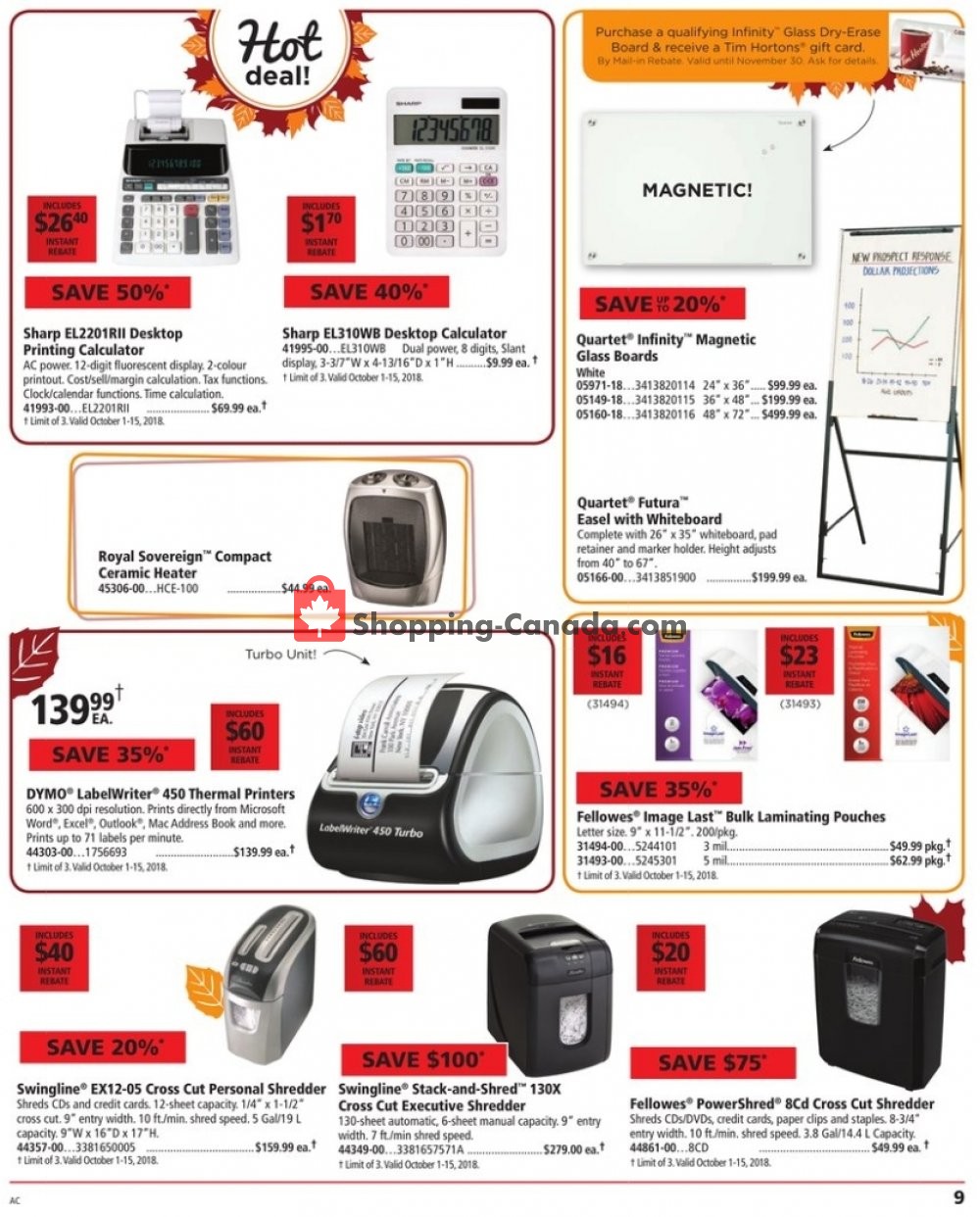 Basics Office Products flyer from Monday October 1, 2018 to Tuesday October 16, 2018 - page 9