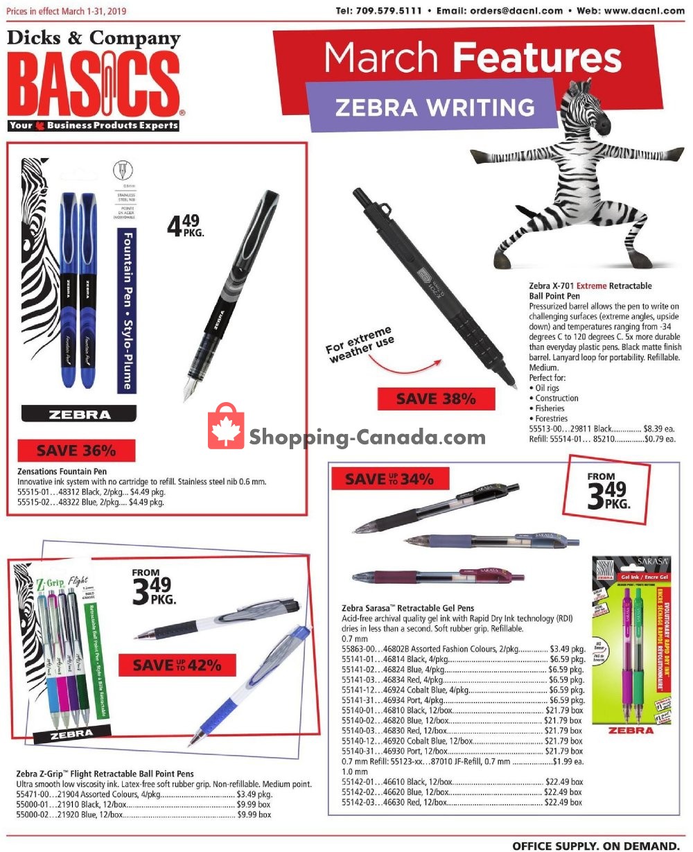Basics Office Products flyer from Friday March 1, 2019 to Sunday March 31, 2019 - page 1