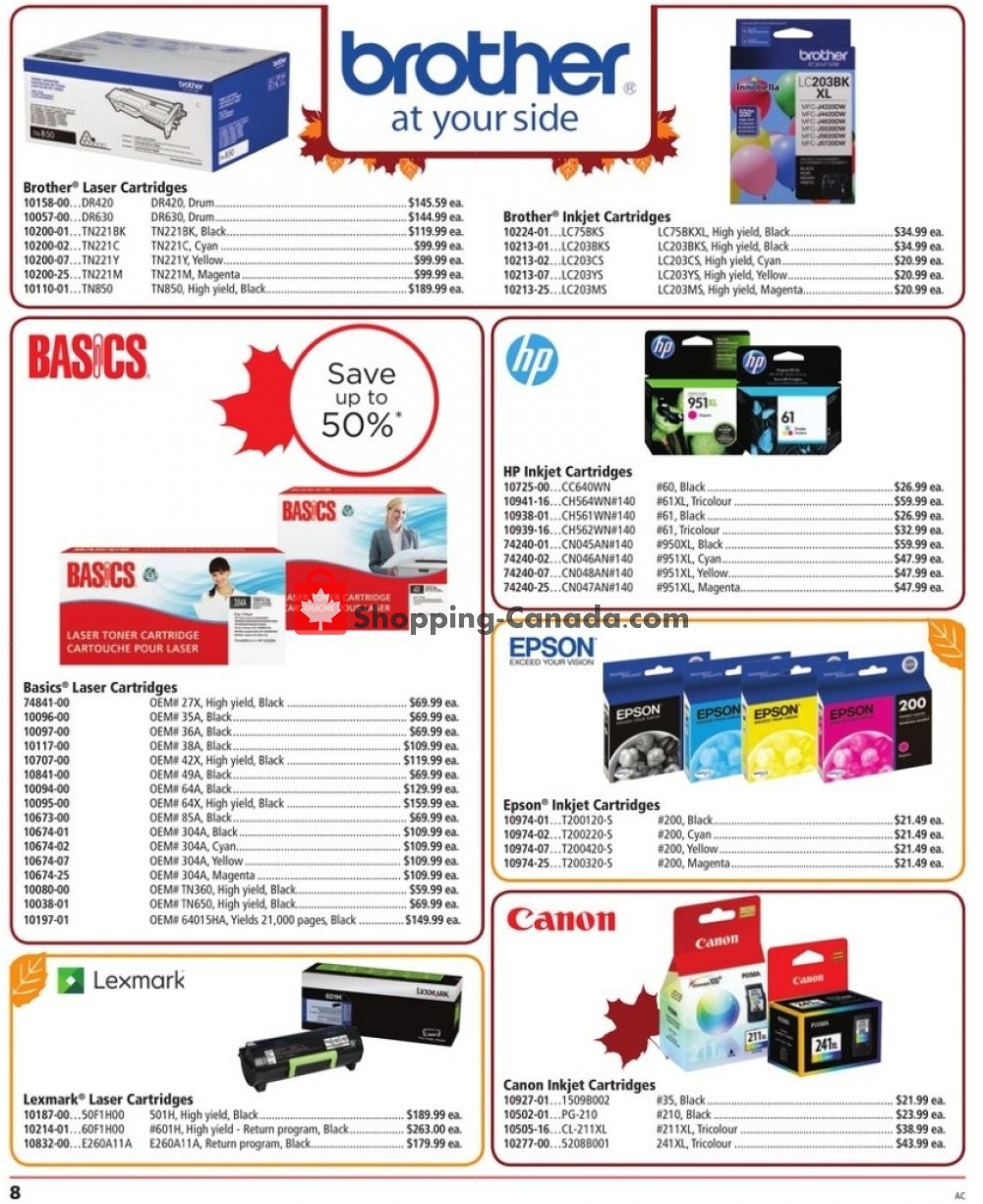 Basics Office Products flyer from Monday October 1, 2018 to Monday October 15, 2018 - page 8