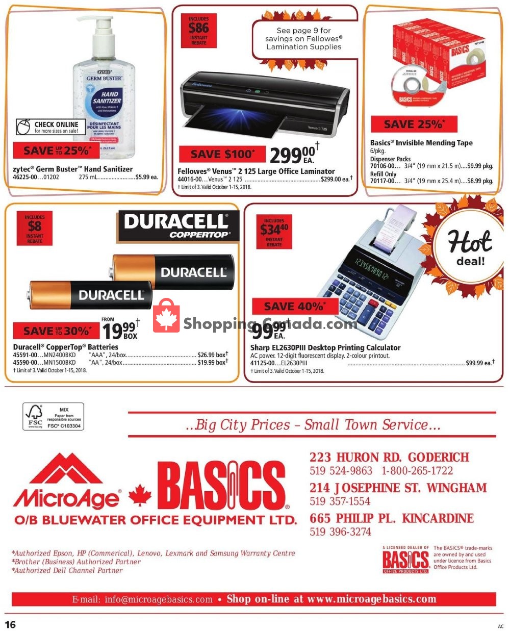 Basics Office Products flyer from Monday October 1, 2018 to Wednesday October 31, 2018 - page 16