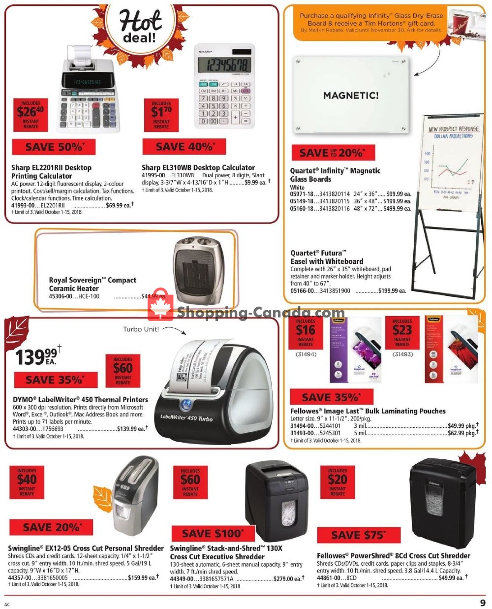 Basics Office Products flyer from Monday October 1, 2018 to Wednesday October 31, 2018 - page 9