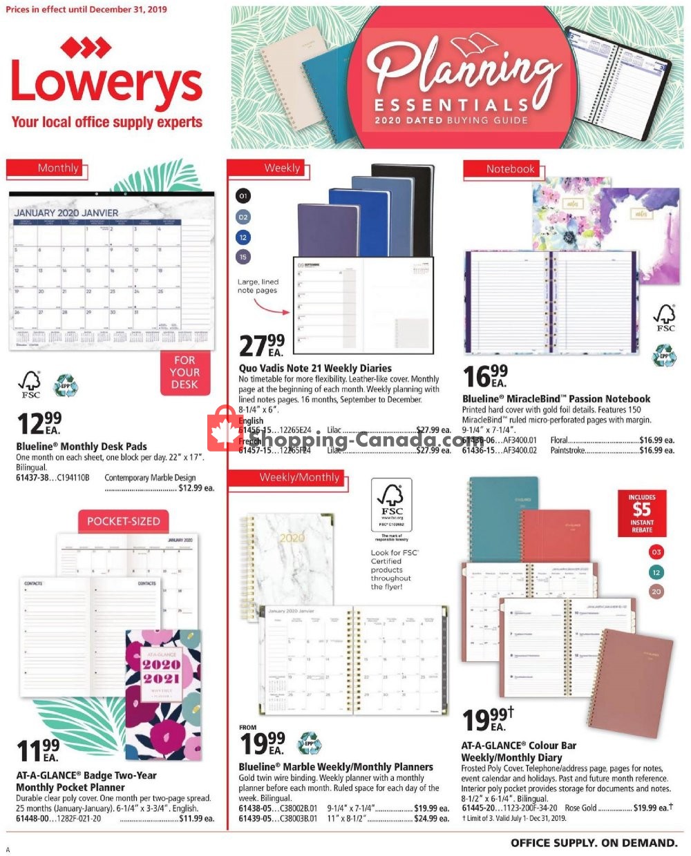Basics Office Products flyer from Monday July 1, 2019 to Tuesday December 31, 2019 - page 1