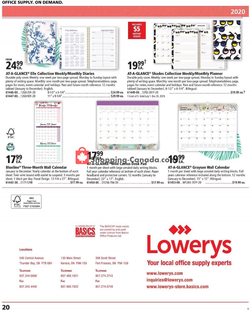 Basics Office Products flyer from Monday July 1, 2019 to Tuesday December 31, 2019 - page 20