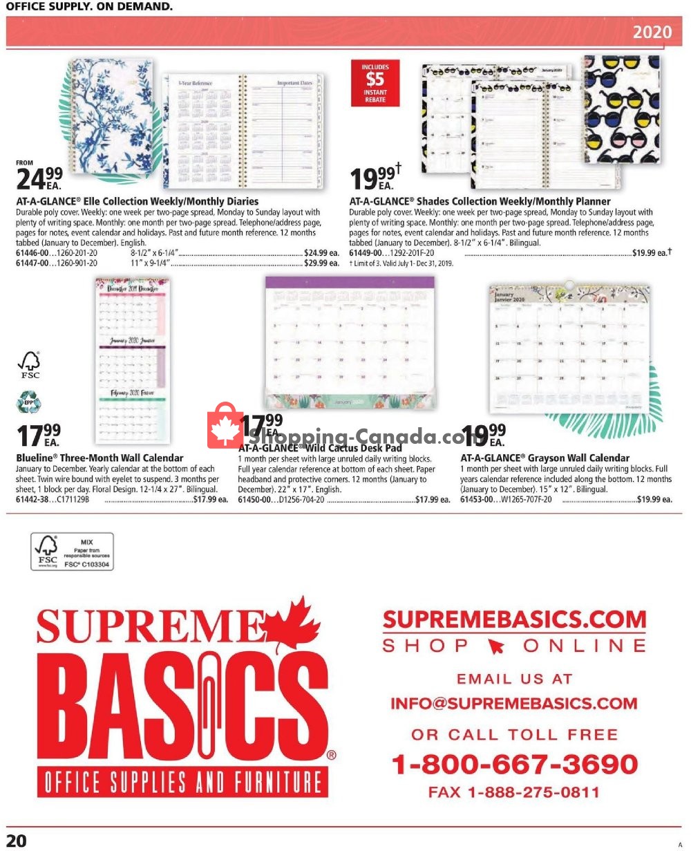 Basics Office Products flyer from Monday July 1, 2019 to Tuesday December 31, 2019 - page 20