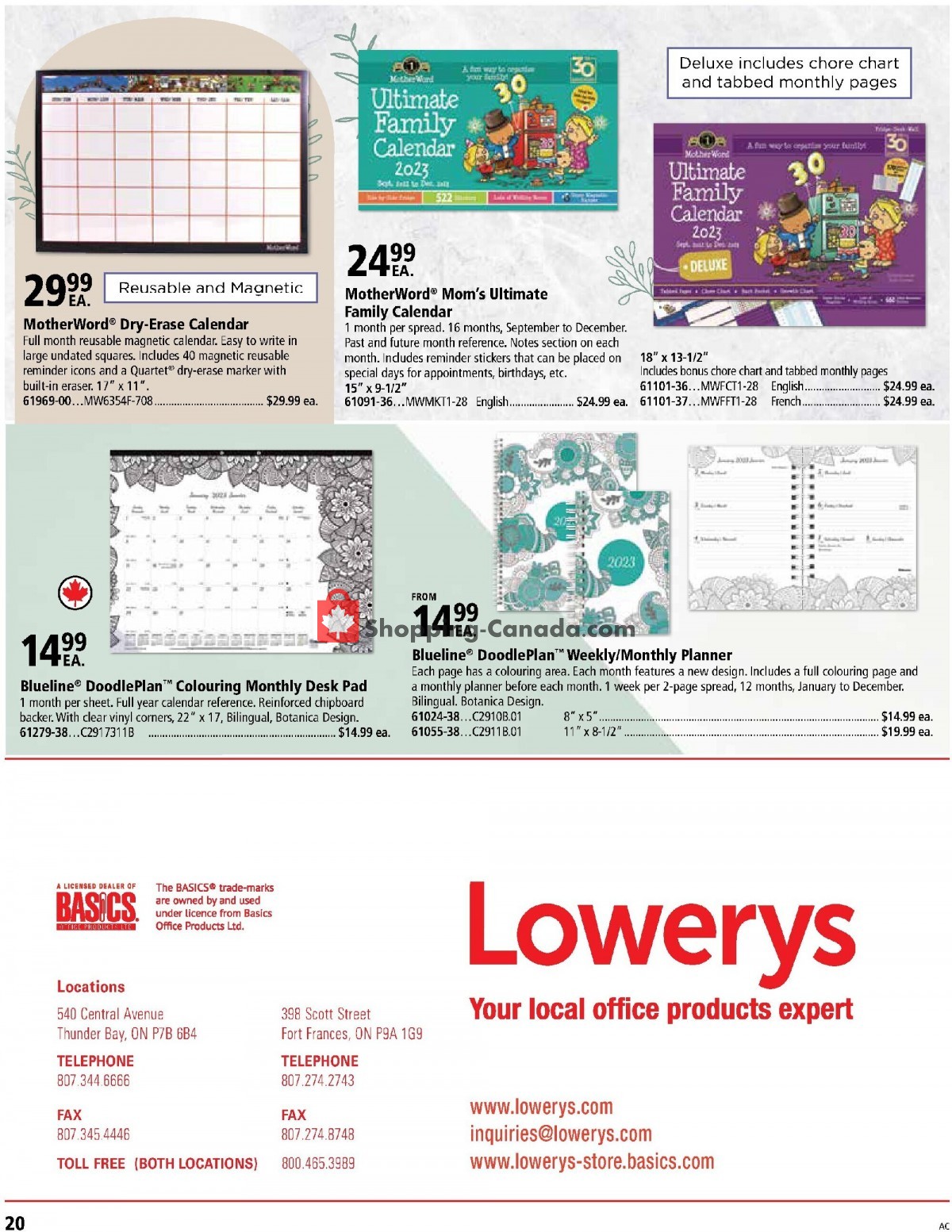 Basics Office Products flyer from Friday July 1, 2022 to Saturday December 31, 2022 - page 20