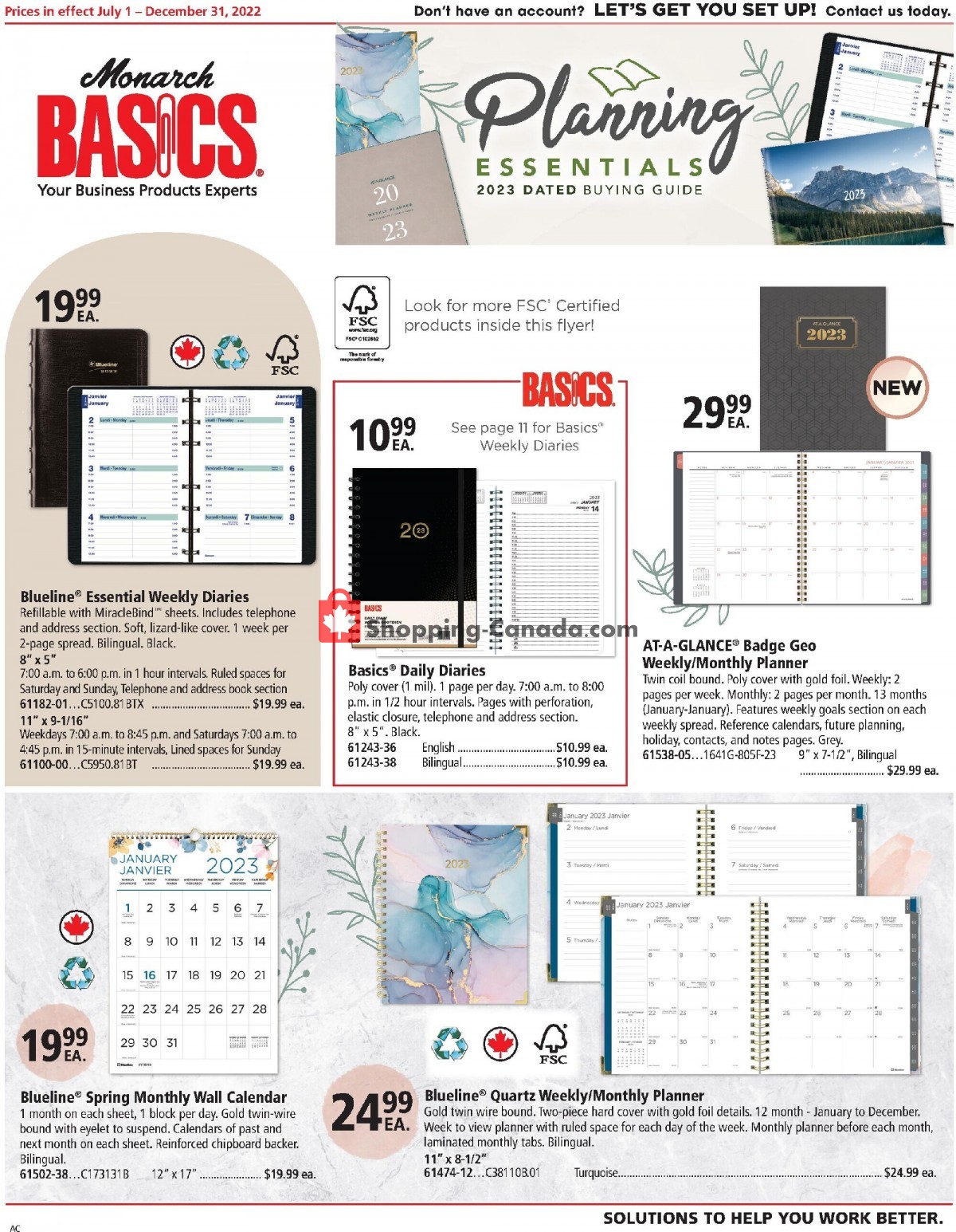 Basics Office Products flyer from Friday July 1, 2022 to Saturday December 31, 2022 - page 1