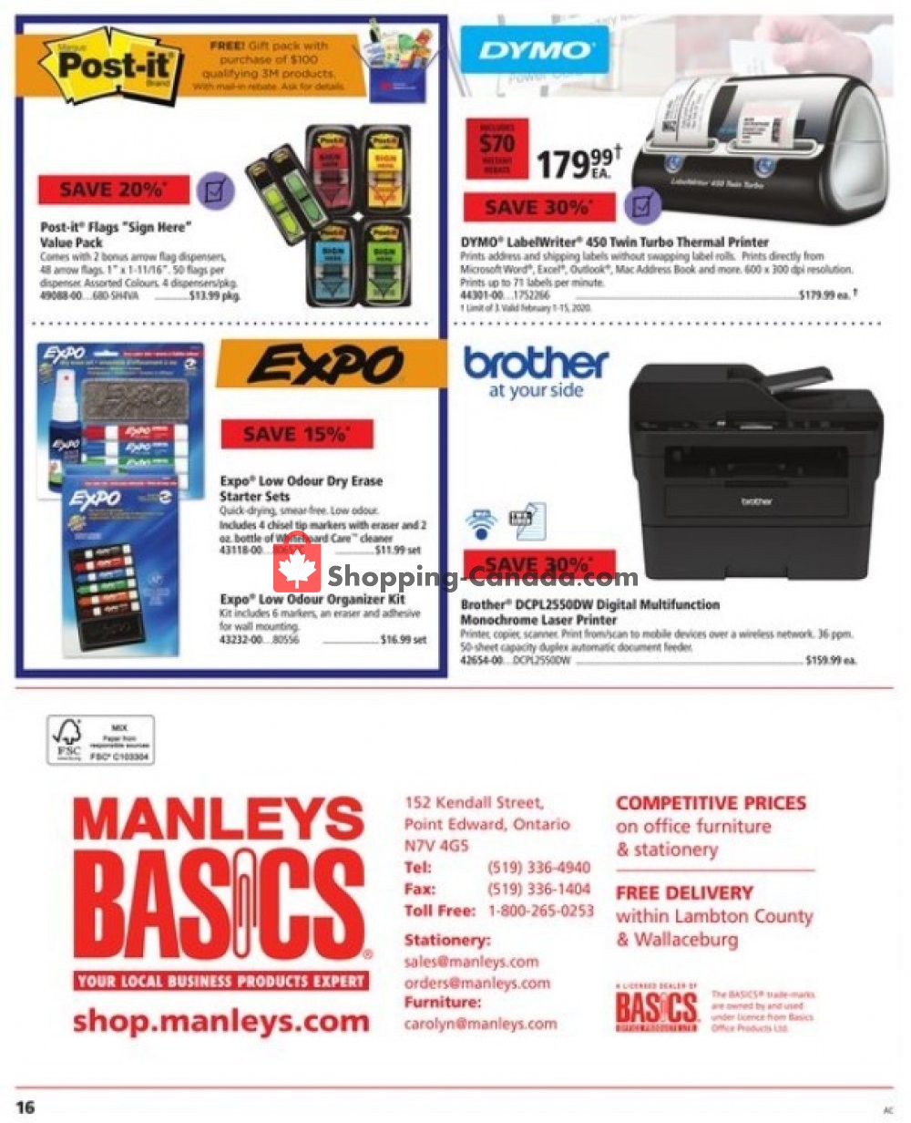 Basics Office Products flyer from Saturday February 1, 2020 to Saturday February 15, 2020 - page 16