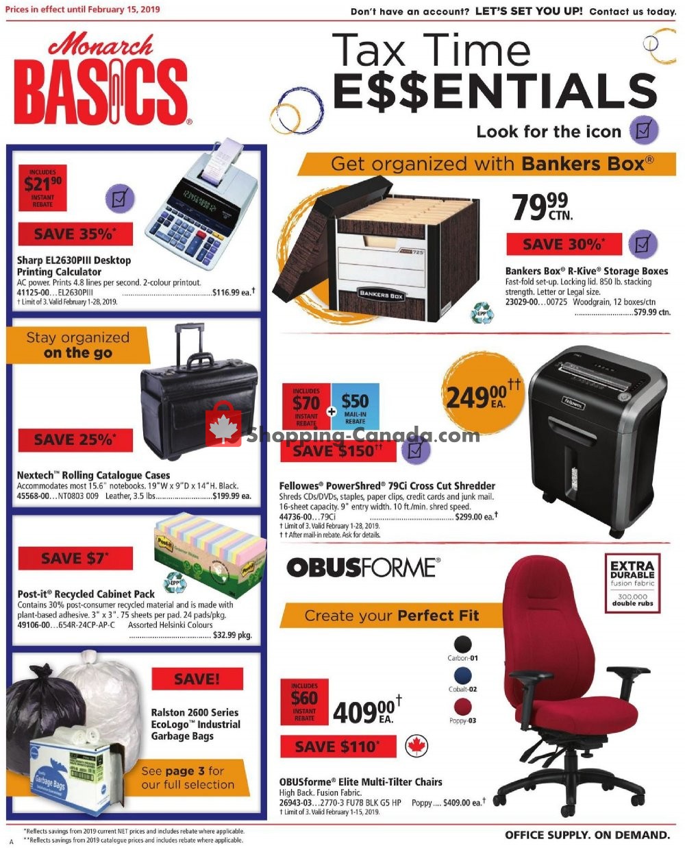 Basics Office Products flyer from Friday February 1, 2019 to Friday February 15, 2019 - page 1