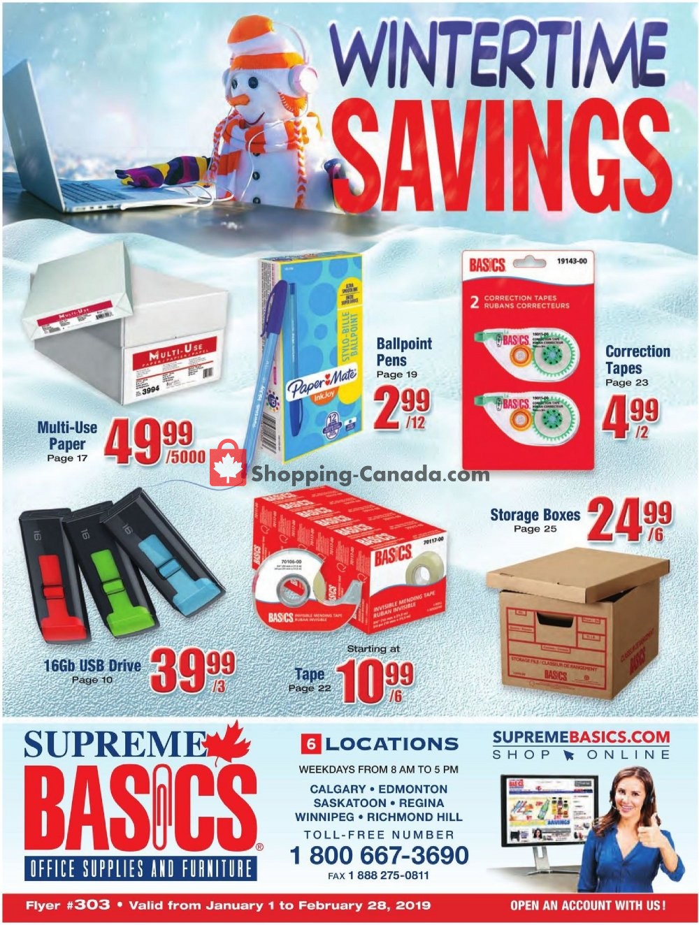 Basics Office Products flyer from Tuesday January 1, 2019 to Thursday February 28, 2019 - page 1