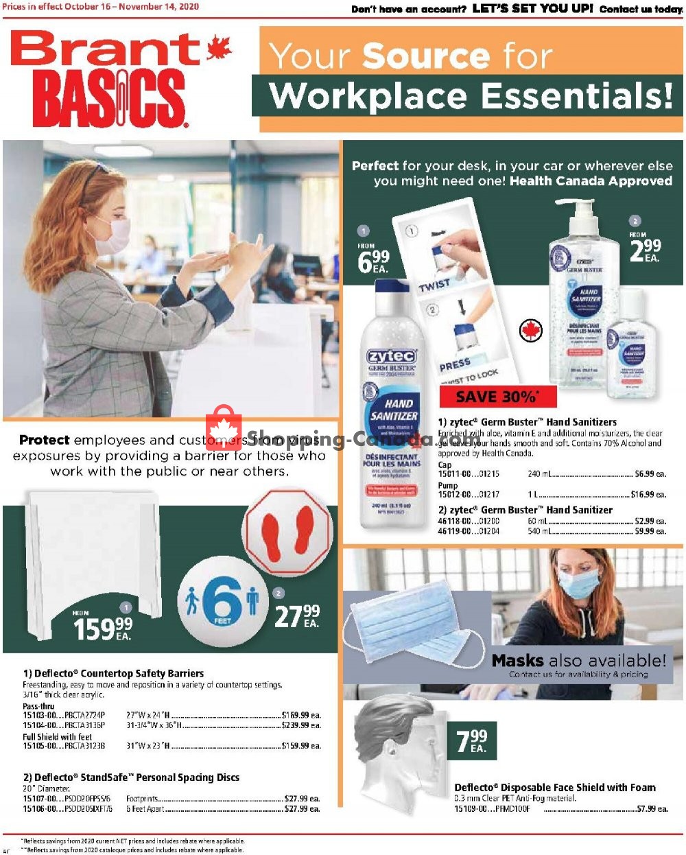 Basics Office Products flyer from Friday October 16, 2020 to Saturday November 14, 2020 - page 1