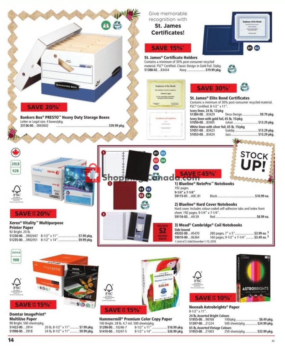 Basics Office Products flyer from Saturday December 1, 2018 to Saturday December 15, 2018 - page 14