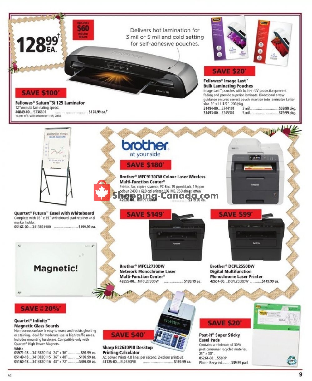 Basics Office Products flyer from Saturday December 1, 2018 to Saturday December 15, 2018 - page 9