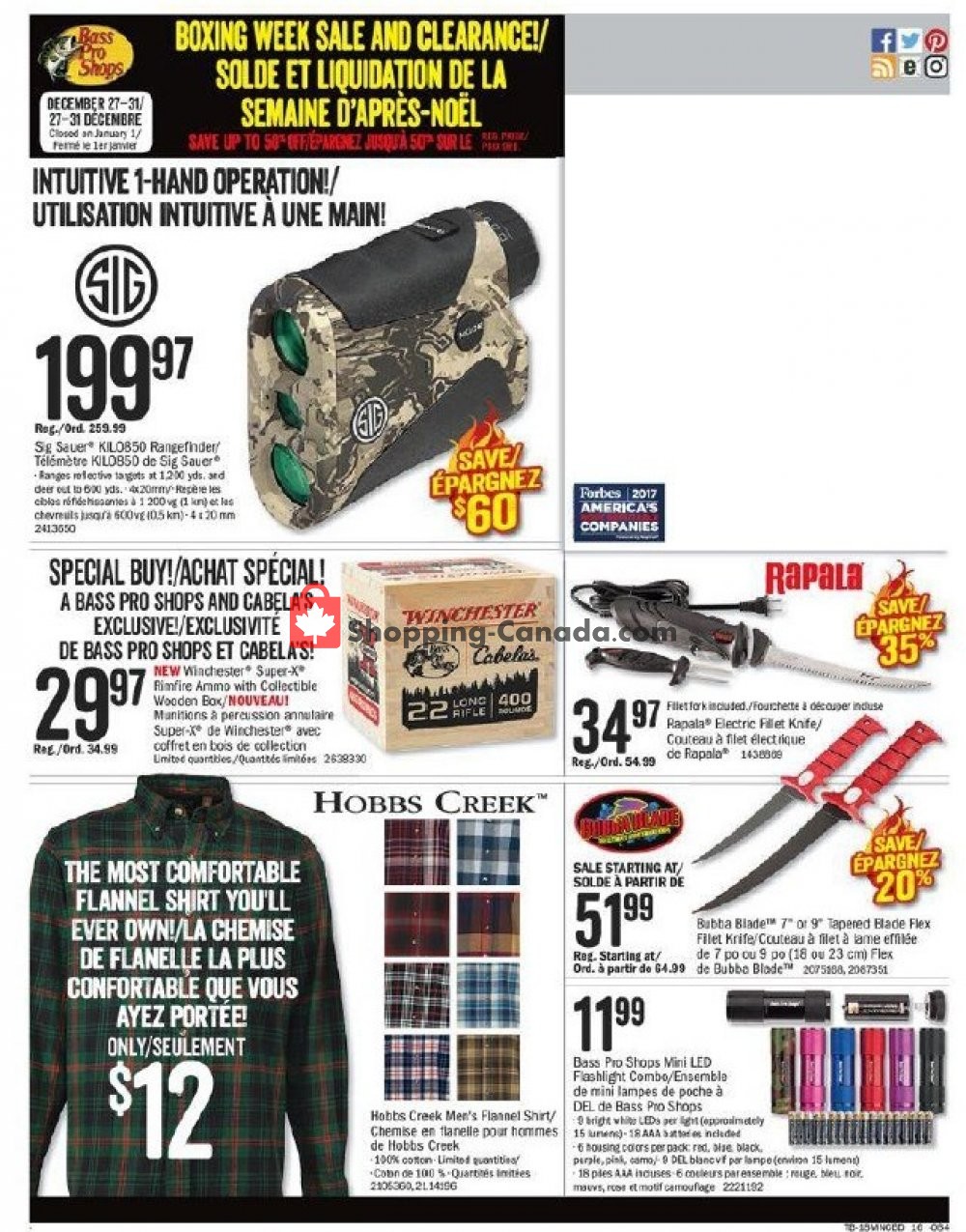 Bass Pro Shops flyer from Thursday December 27, 2018 to Tuesday January 1, 2019 - page 20