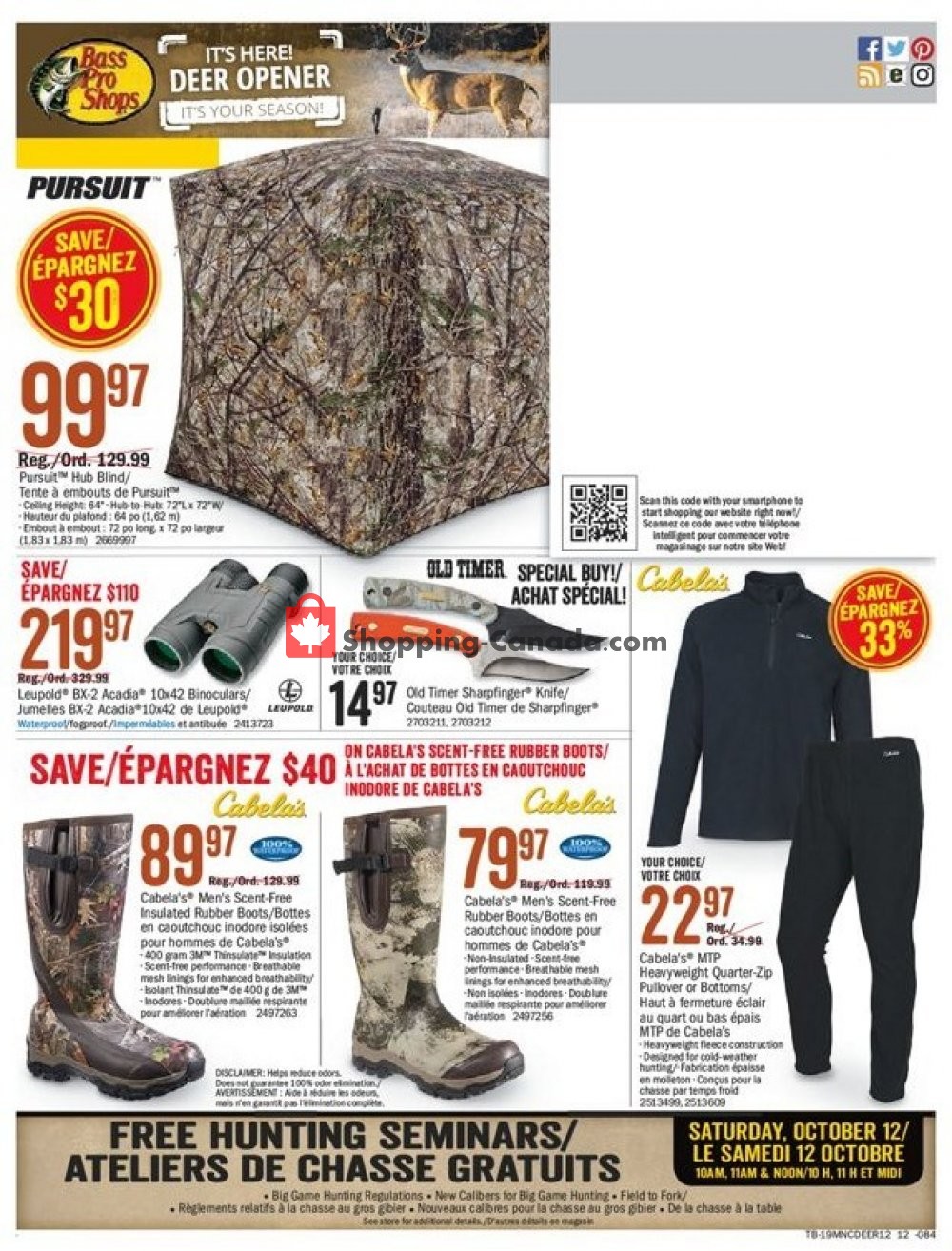 Bass Pro Shops flyer from Thursday October 3, 2019 to Sunday October 20, 2019 - page 12