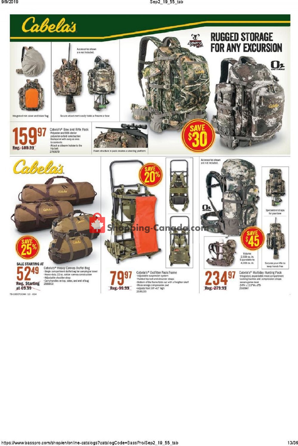 Bass Pro Shops flyer from Thursday September 5, 2019 to Sunday September 22, 2019 - page 13