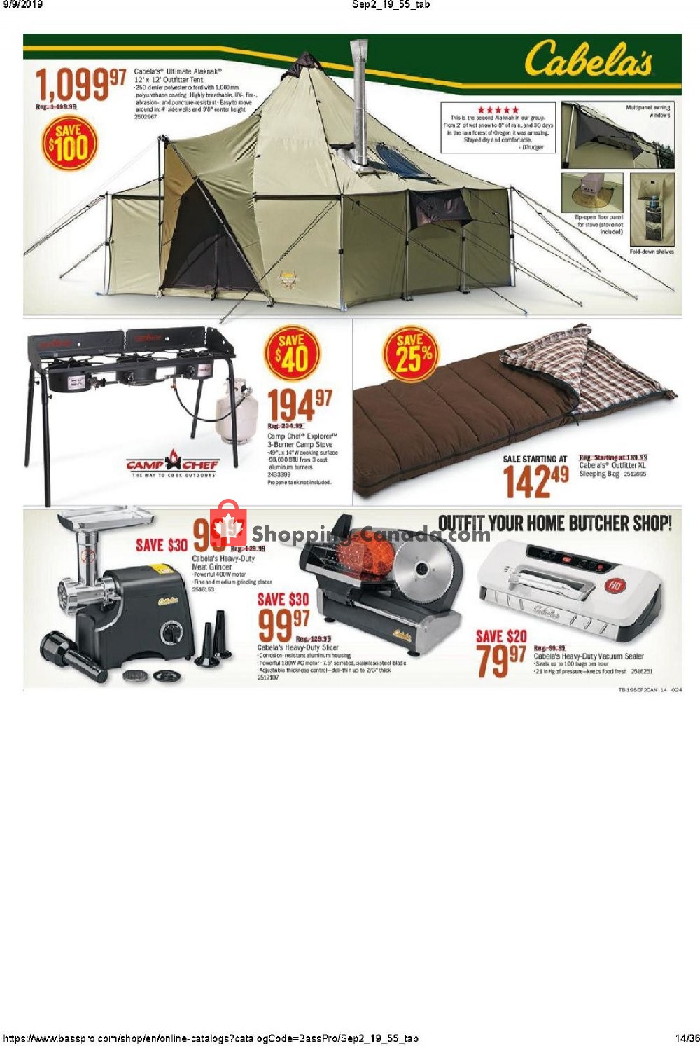 Bass Pro Shops flyer from Thursday September 5, 2019 to Sunday September 22, 2019 - page 14