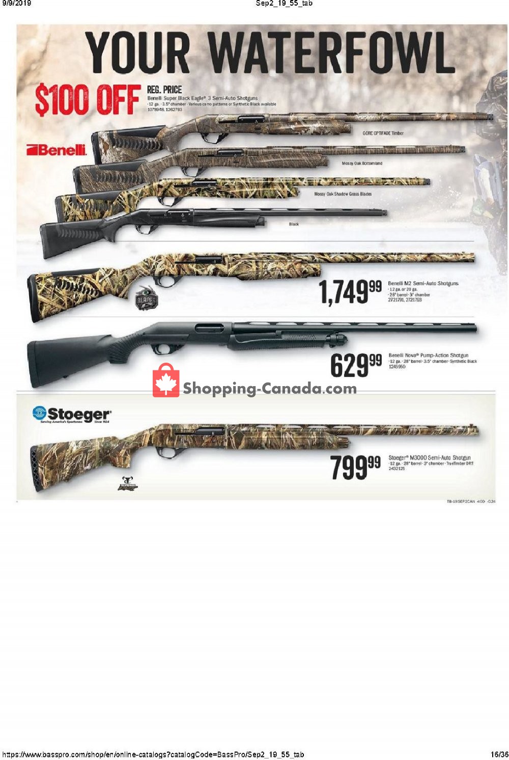 Bass Pro Shops flyer from Thursday September 5, 2019 to Sunday September 22, 2019 - page 16