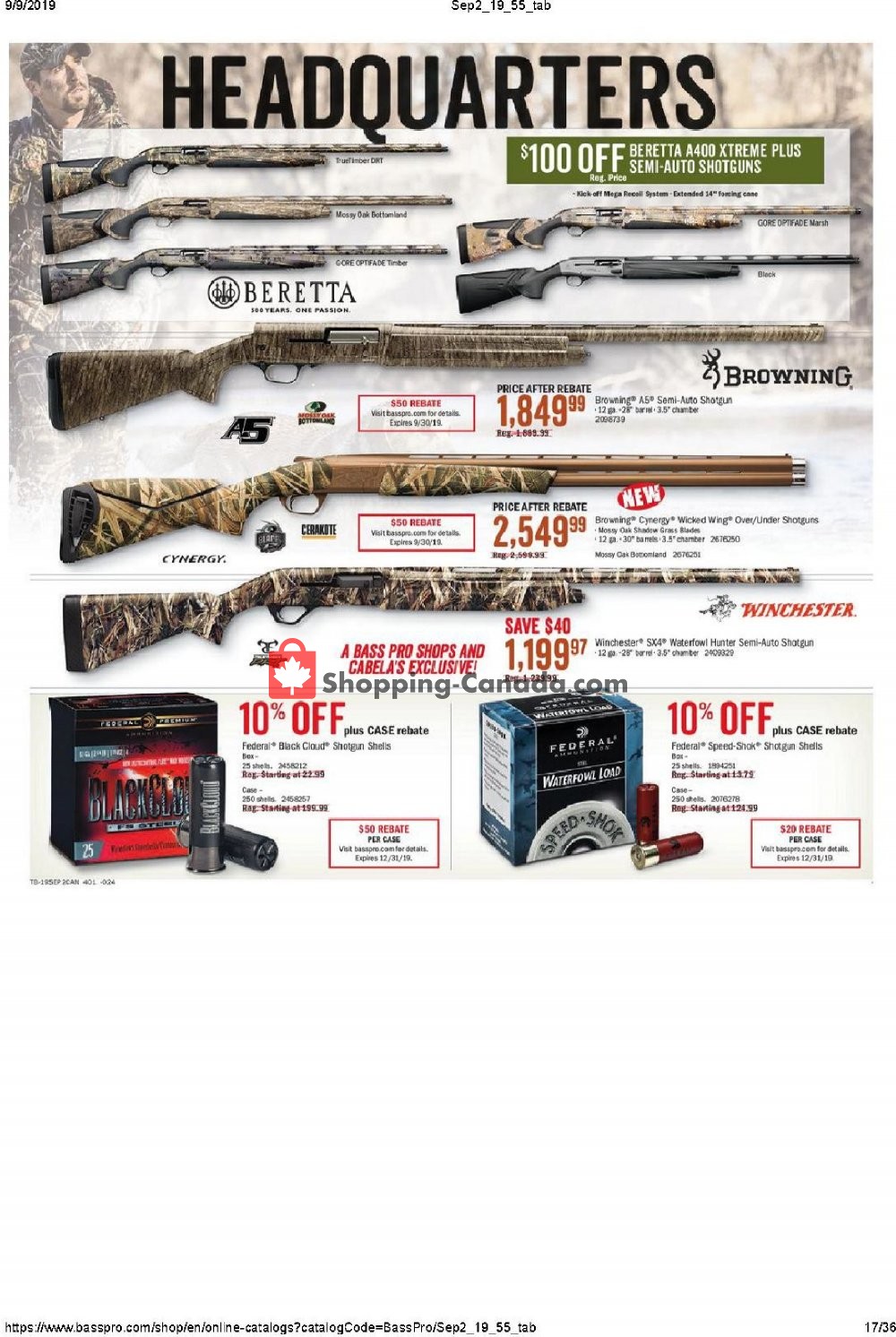 Bass Pro Shops flyer from Thursday September 5, 2019 to Sunday September 22, 2019 - page 17