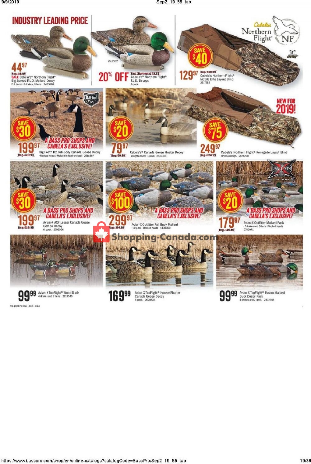 Bass Pro Shops flyer from Thursday September 5, 2019 to Sunday September 22, 2019 - page 19