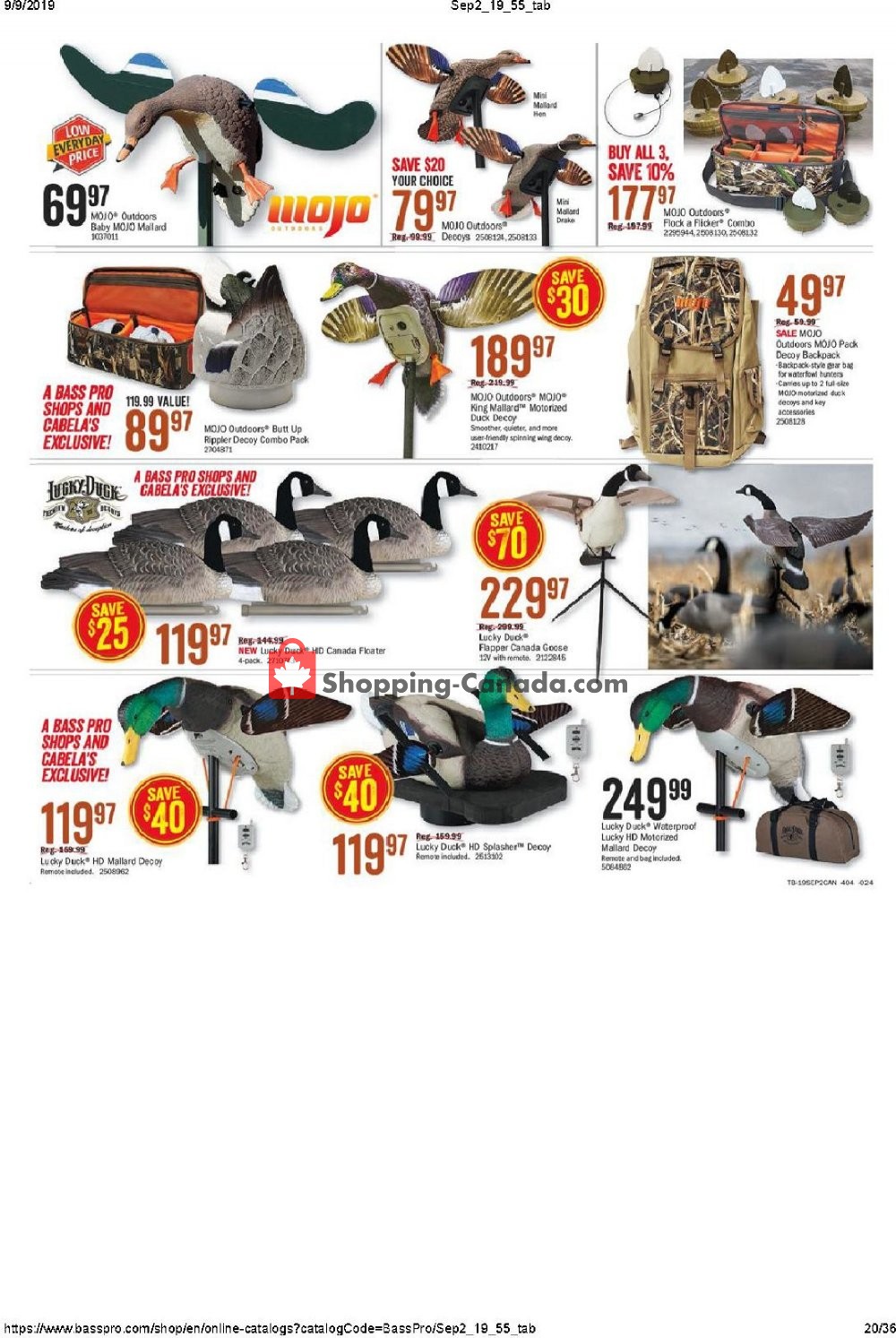 Bass Pro Shops flyer from Thursday September 5, 2019 to Sunday September 22, 2019 - page 20