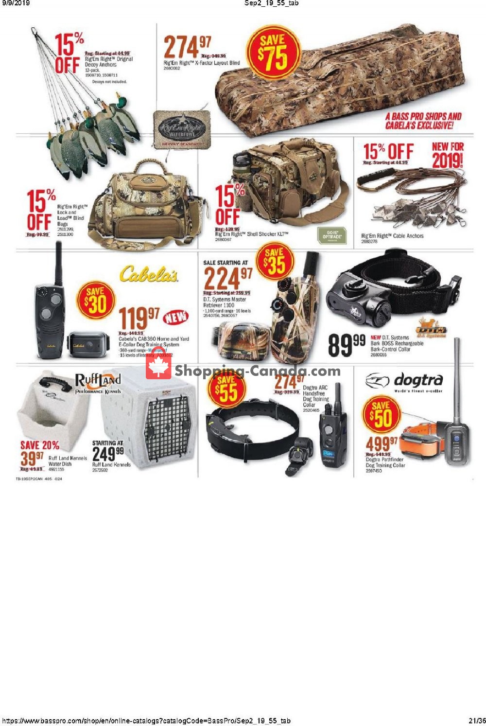 Bass Pro Shops flyer from Thursday September 5, 2019 to Sunday September 22, 2019 - page 21