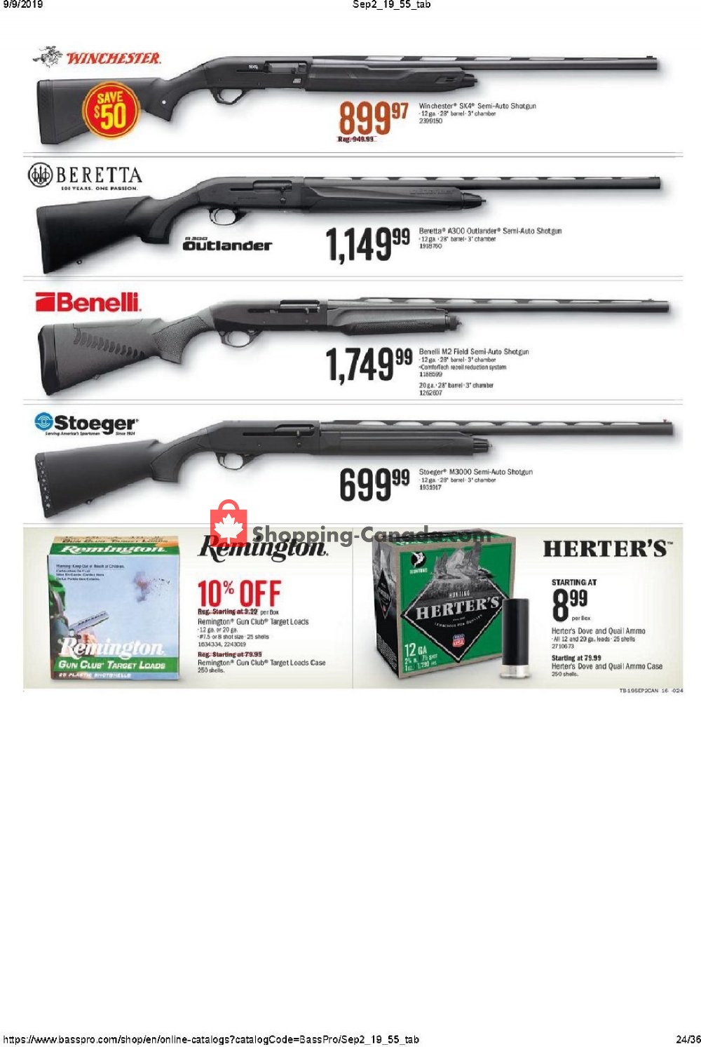 Bass Pro Shops flyer from Thursday September 5, 2019 to Sunday September 22, 2019 - page 24